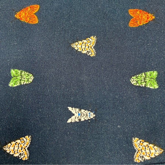 Retro Cigarette Pants in Navy Moth Print - Ankle Length Trousers Size 4 - Picture 4 of 10